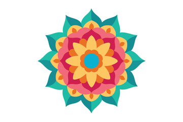 Colorful mandala in hand drawn style