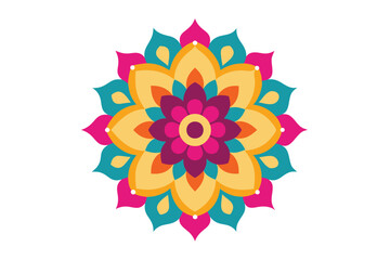 Colorful mandala in hand drawn style