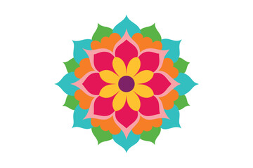 Colorful mandala in hand drawn style