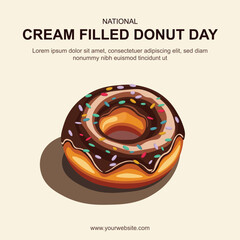 National Cream Filled Donut Day background.