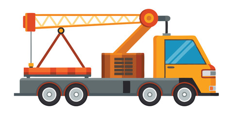 mobile crane isolated on white background