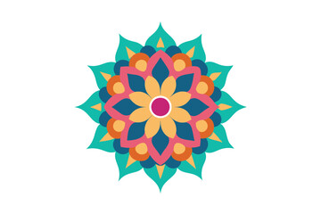 Colorful mandala in hand drawn style