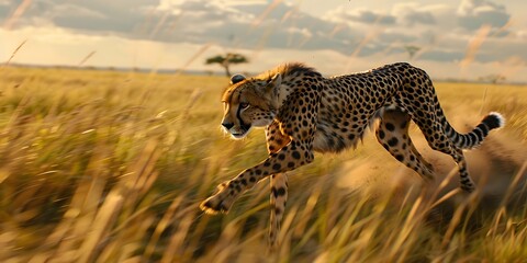 Obraz premium Cheetah chase travel destinations, Traveling to see cheetahs in the wild