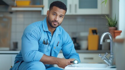 Professional plumber repairing plumbing issue.