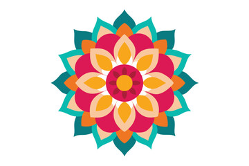 Colorful mandala in hand drawn style