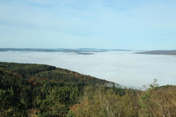 inversion between autumn hills in Czech republic