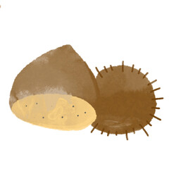 【手描き】秋のイラスト(くり)