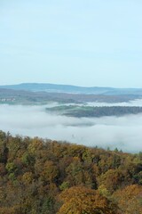 Obraz premium inversion between autumn hills in Czech republic