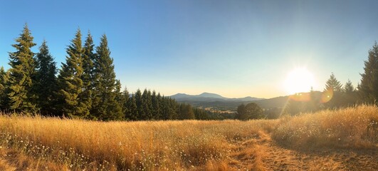 sunset in the mountains