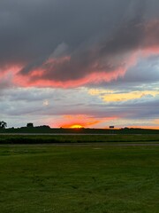 sunset over the field