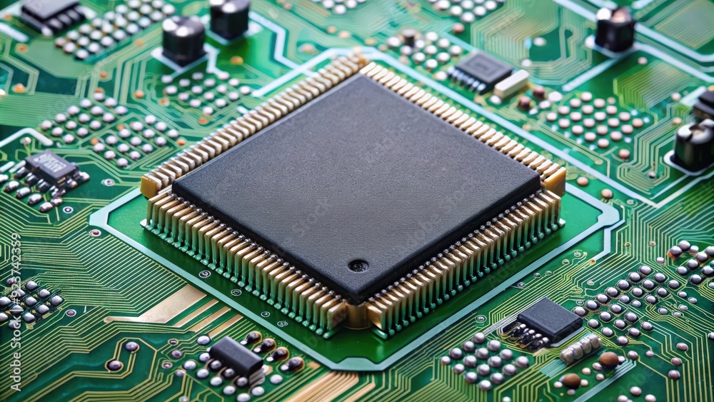 Aufkleber advanced micro mixer chip on circuit board , technology, advanced, microchip, render, circuit board