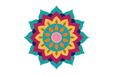 Colorful mandala in hand drawn style