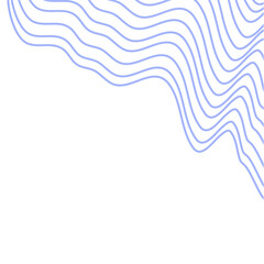 Aesthetic Wave Lines Corner Decoration, Abstract Wavy Line Element, Vector Illustration
