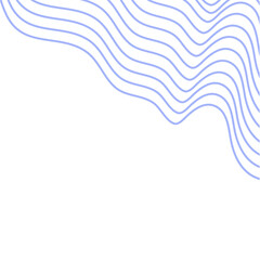 Aesthetic Wave Lines Corner Decoration, Abstract Wavy Line Element, Vector Illustration