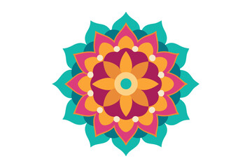 Colorful mandala in hand drawn style