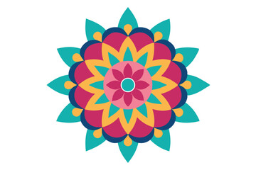 Colorful mandala in hand drawn style