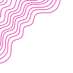 Wave Lines Corner Decoration, Abstract Wavy Line Element, Vector Illustration