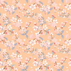 Cherry blossom seamless pattern