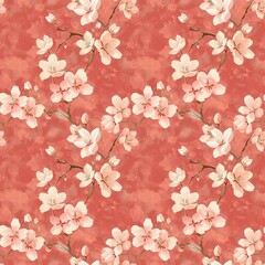 Cherry blossom seamless pattern