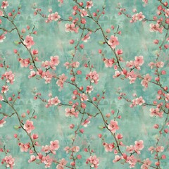 Cherry blossom seamless pattern