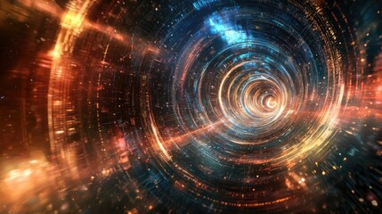 Obraz premium Dimensions of Time and Space: Abstract Representation of Continuum in Artistic Form