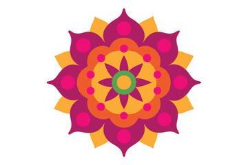 Colorful mandala in hand drawn style