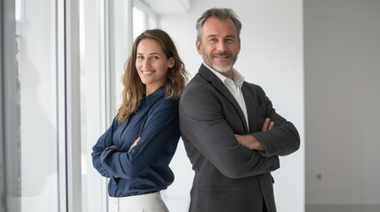 Business partners standing together