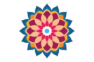 Colorful mandala in hand drawn style