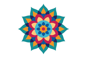 Colorful mandala in hand drawn style