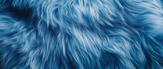 Obraz premium A high-resolution image of fluffy blue fur, displaying clear details and an inviting texture that highlights the softness and coziness, ideal for comforting designs.