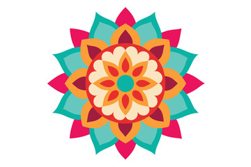 Colorful mandala in hand drawn style