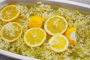 Sambucus and lemon fresh juice