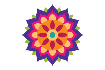 Colorful mandala in hand drawn style