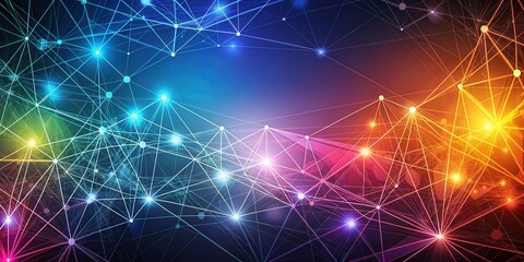 Abstract geometric background with interconnected lines and shapes , plexus, mesh, backdrop, network, connection