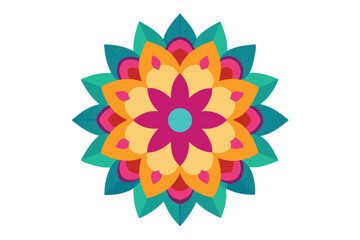 Colorful mandala in hand drawn style