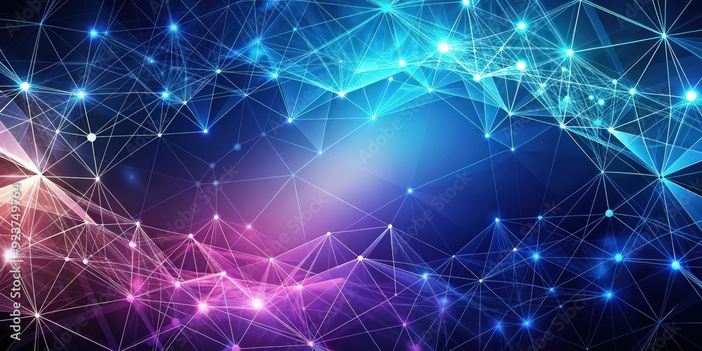 Aufkleber abstract geometric background with plexus mesh design , technology, connection, futuristic, network,