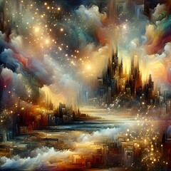 Naklejka premium lights of the city