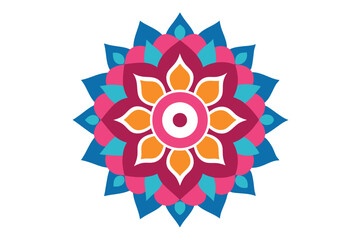 Colorful mandala in hand drawn style