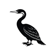 Cormorant seabird icon vector illustration  with white background