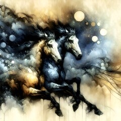Obraz premium background with a horse