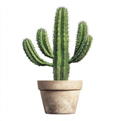 cactus in pot isolated on white background