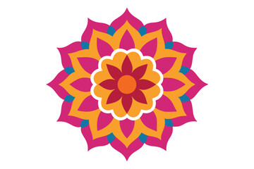 Colorful mandala in hand drawn style