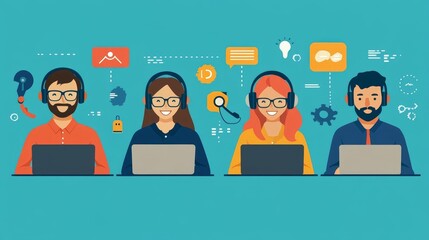 A team of customer service agents working to enhance client loyalty through consistent and highquality support practices