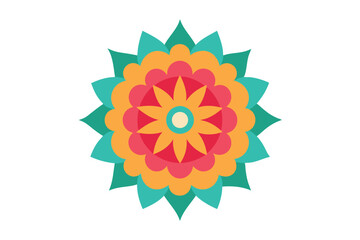 Colorful mandala in hand drawn style