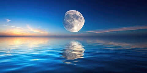 Moon reflecting on tranquil water surface, moon, reflection, water, serene, peaceful, night, sky, nature, landscape, beauty, calm