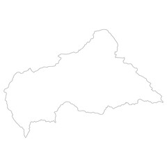 Central African Republic map. Map of Central African Republic in white color