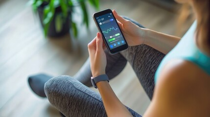 Modern Fitness Tracking: Person Utilizing Technology for Effective Workouts