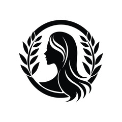 Black beauty care logo icon vector art illustration isolated on white background