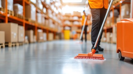 Fototapeta premium Professional cleaning services provide thorough and meticulous care for both residential and commercial spaces.