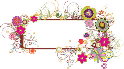 Isolated on black floral frame in the Persian style Fantasy shapes vector composition Brazilian Carnival. Vector colorful background.